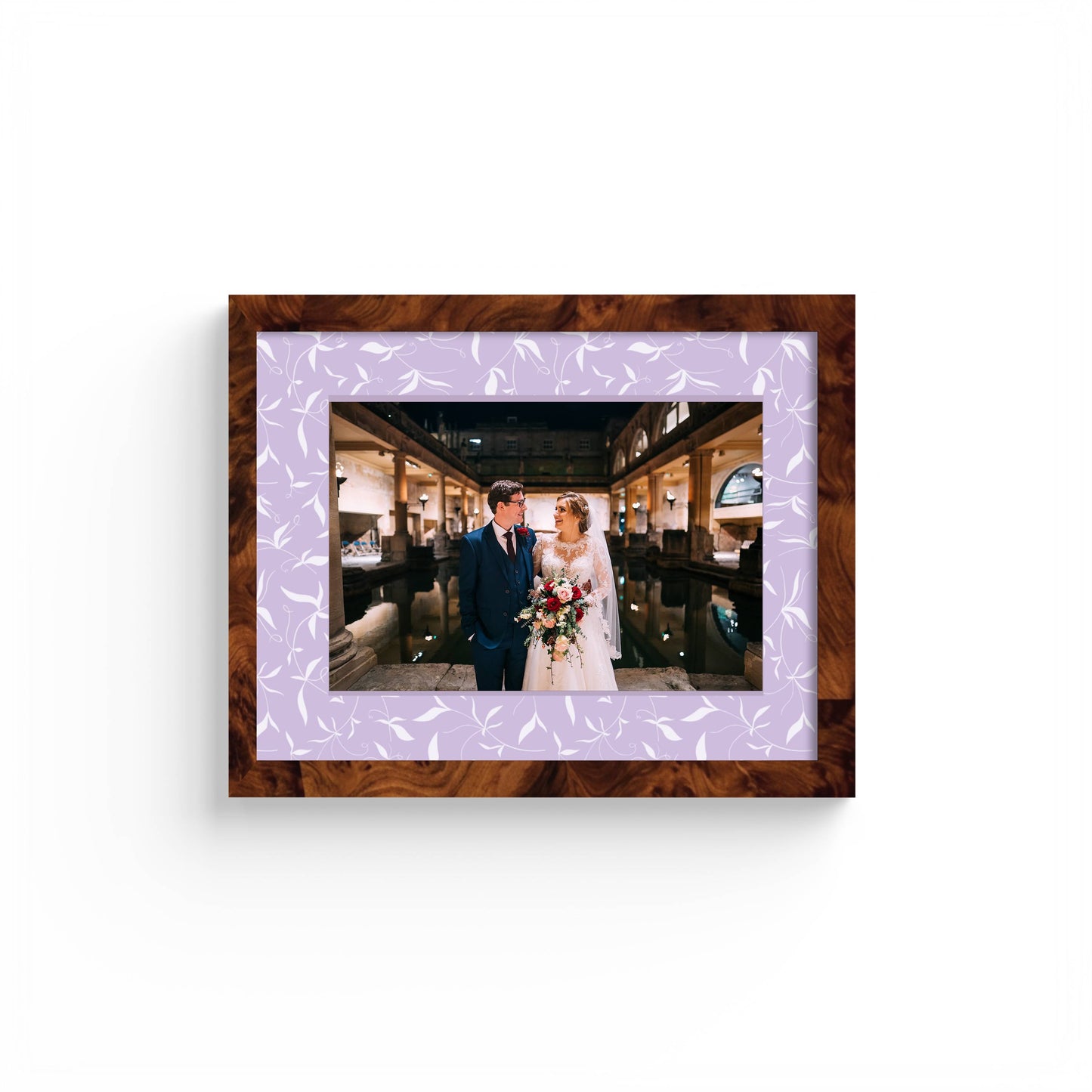 Botanical Photo Mount - custom photo mat for framing for wedding photos - modern wedding gifts - burlwood frame - wall hanging - Coeur et Maman