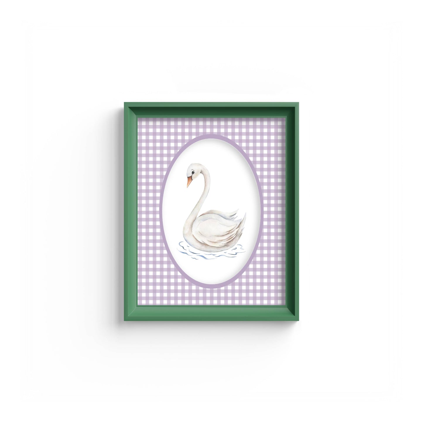 Gingham Photo Mount - mount for picture frame - green frame - wall hanging - Coeur et Maman