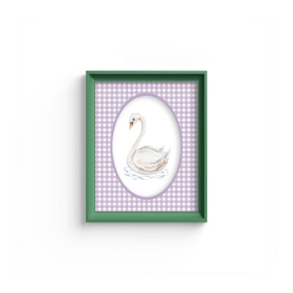 Gingham Photo Mount - mount for picture frame - green frame - wall hanging - Coeur et Maman