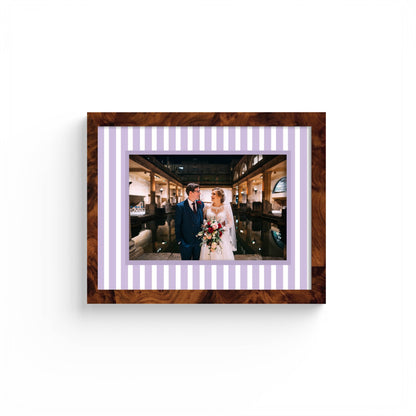 Medium Stripes Photo Mount - custom photo mat for framing -burlwood frame - wall hanging - Coeur et Maman