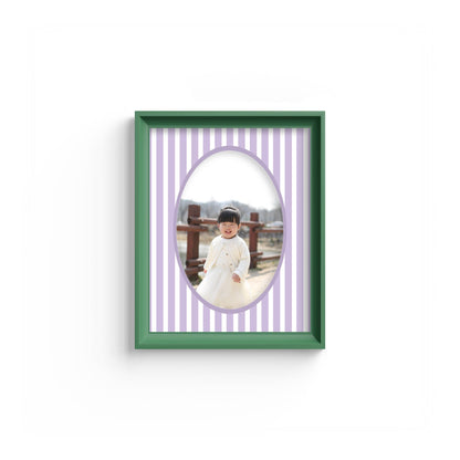 Medium Stripes Photo Mount - mount for picture frame - green frame - wall hanging - Coeur et Maman