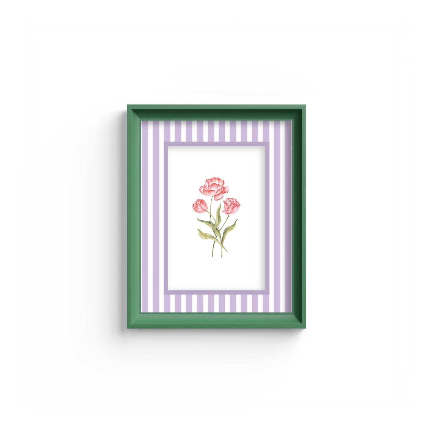Medium Stripes Photo Mount - mount for picture frame - green frame - wall hanging - Coeur et Maman