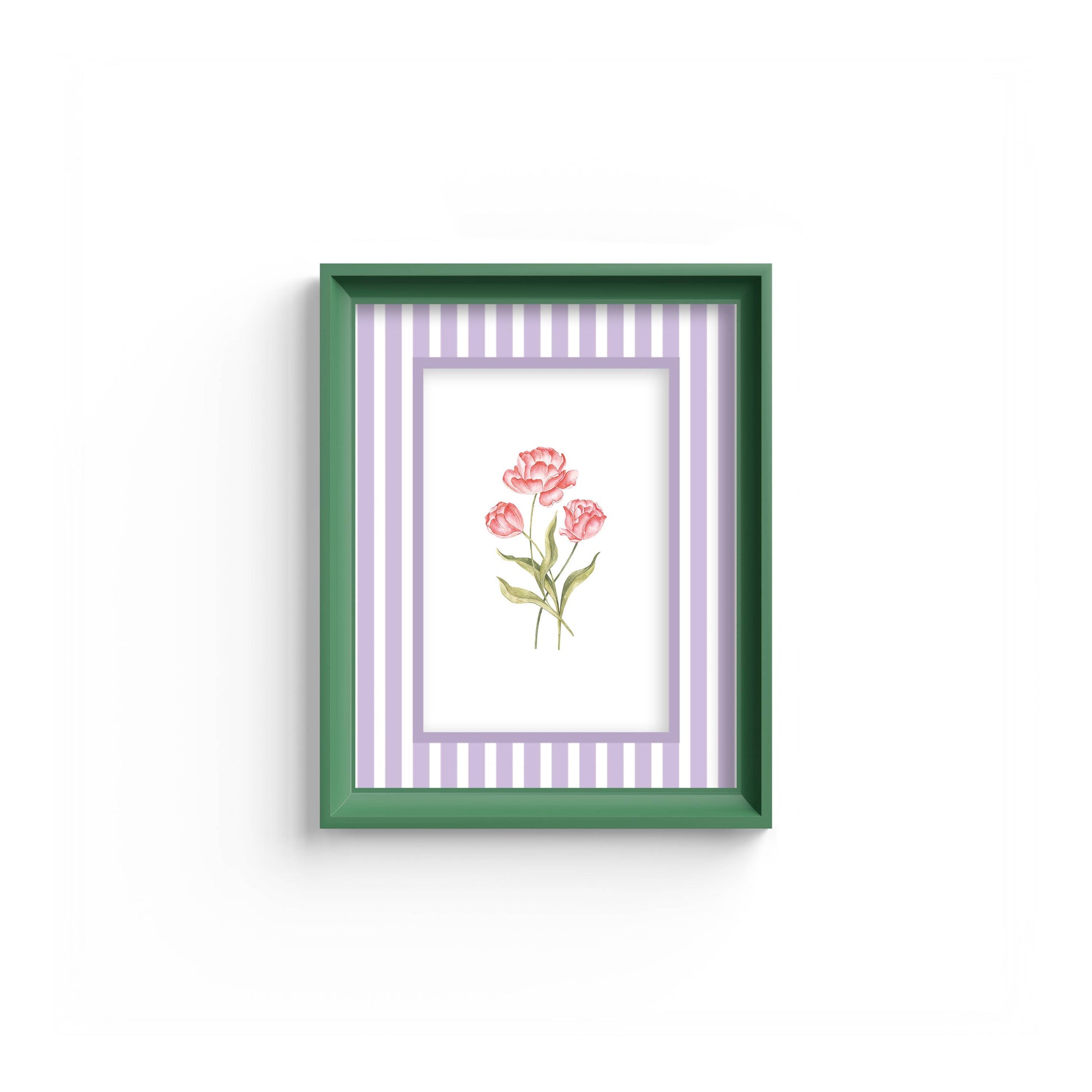 Medium Stripes Photo Mount - mount for picture frame - green frame - wall hanging - Coeur et Maman