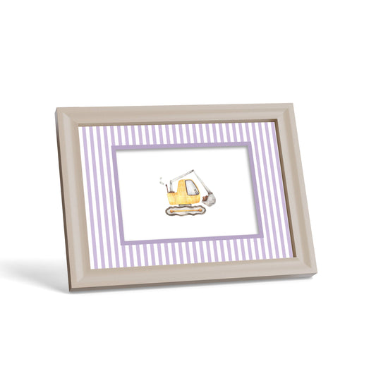 Small Stripes Photo Mount - custom photo mat for framing - cream frame - surface leaning - Coeur et Maman