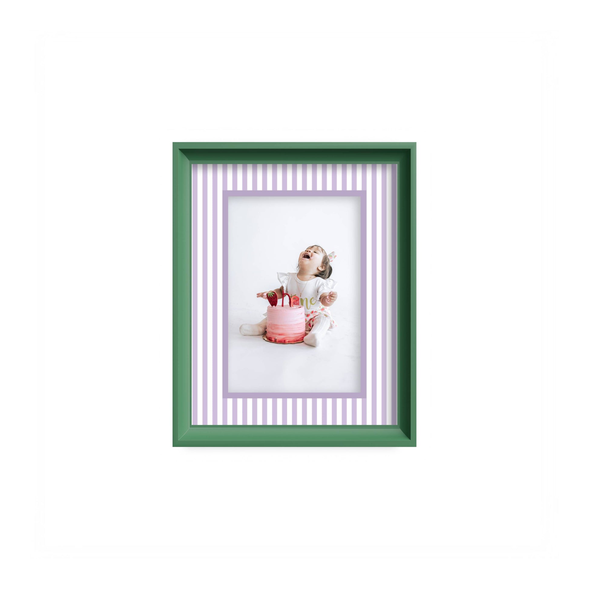 Small Stripes Photo Mount - mount for picture frame - green frame - wall hanging - Coeur et Maman
