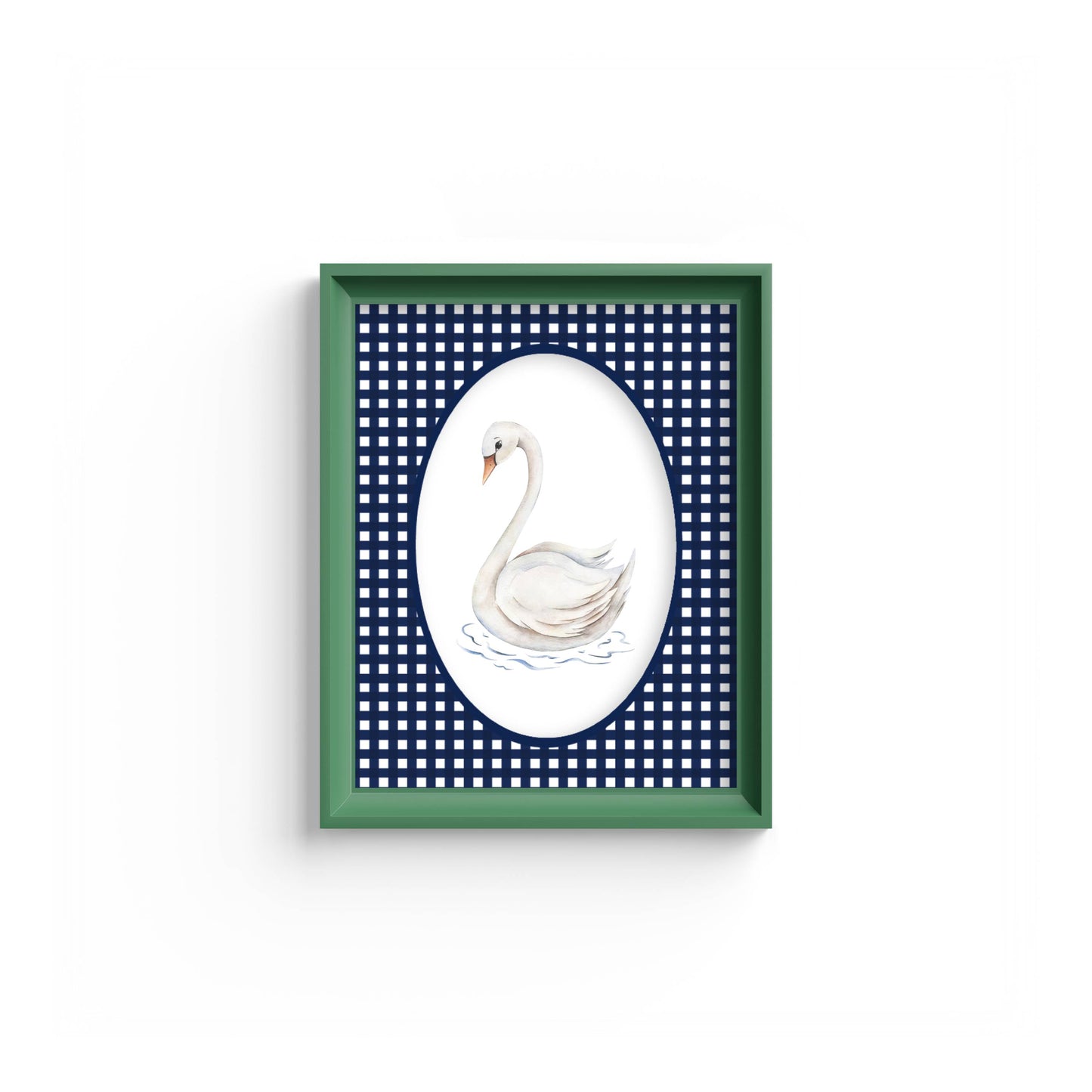 Gingham Photo Mount - mount for picture frame - green frame - wall hanging - Coeur et Maman