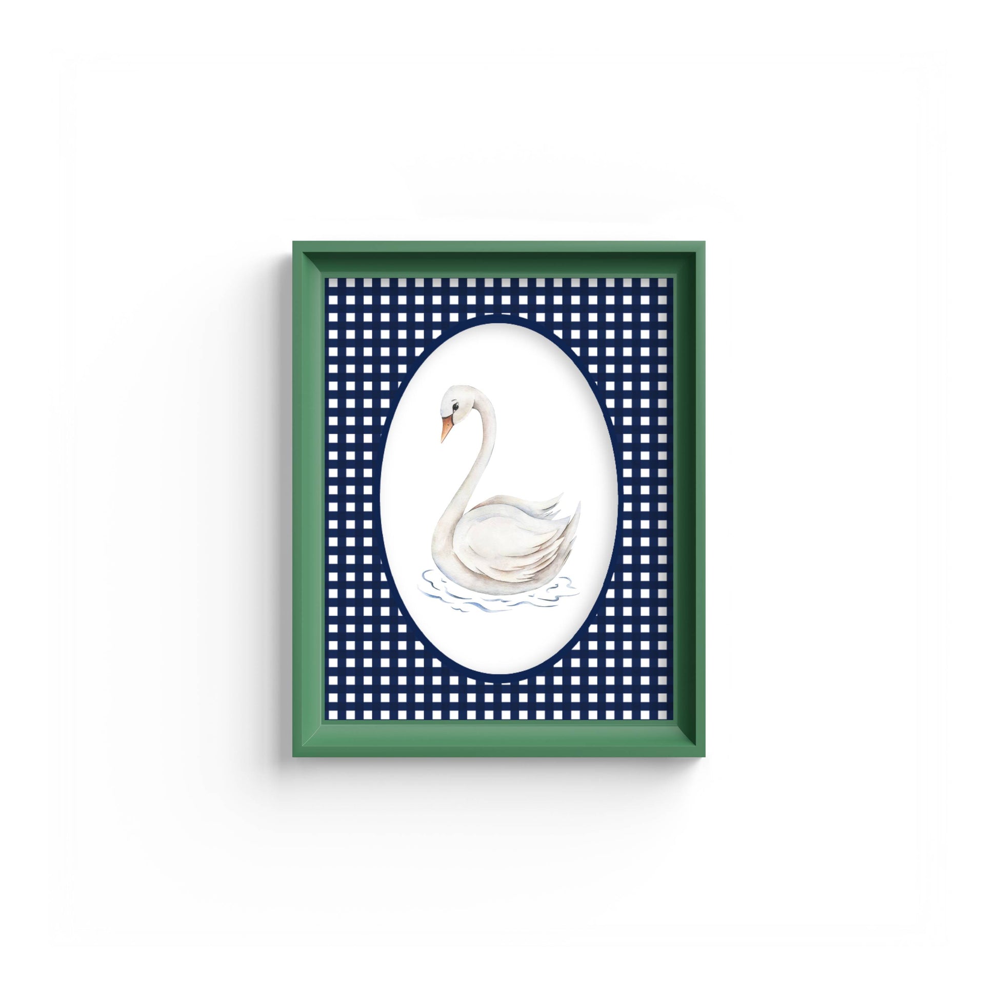 Gingham Photo Mount - mount for picture frame - green frame - wall hanging - Coeur et Maman