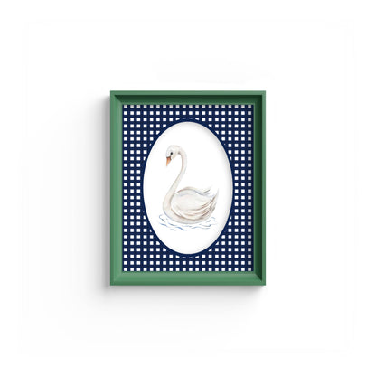 Gingham Photo Mount - mount for picture frame - green frame - wall hanging - Coeur et Maman