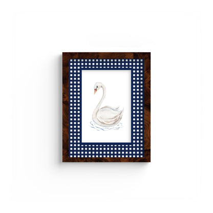 Gingham Photo Mount - custom photo mat for framing - equestrian gifts - burlwood frame - wall hanging - Coeur et Maman