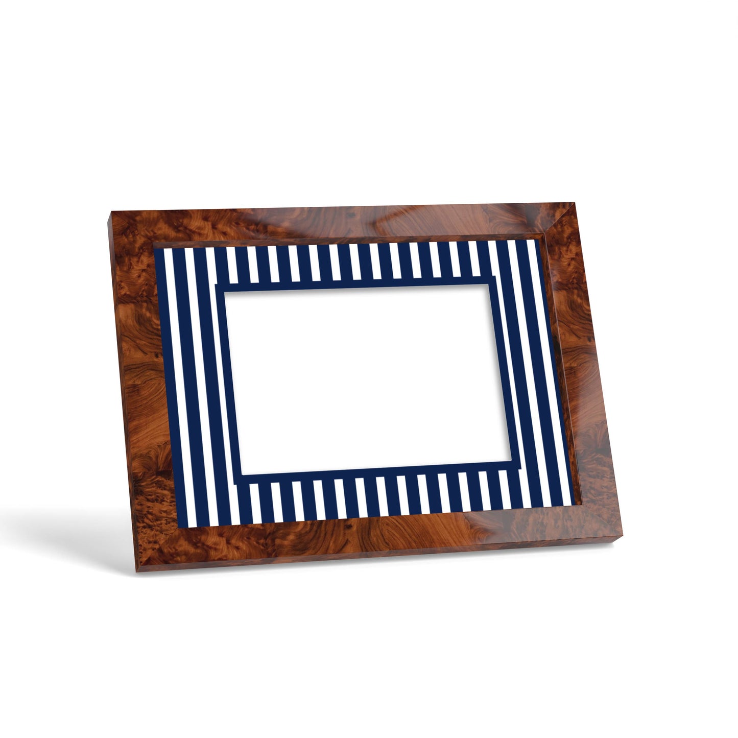 Graduation Photo Mount - Navy Medium Stripes