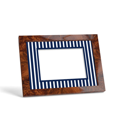 Graduation Photo Mount - Navy Medium Stripes