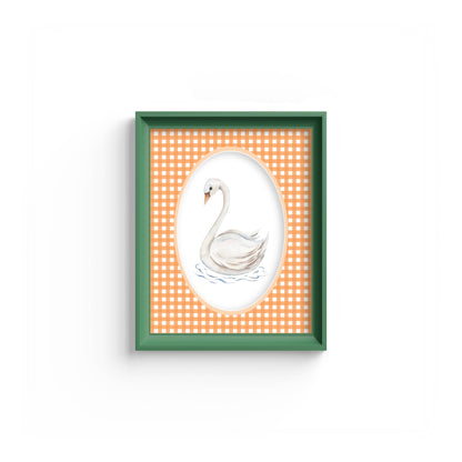 Gingham Photo Mount - mount for picture frame - green frame - wall hanging - Coeur et Maman