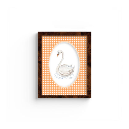 Gingham Photo Mount - custom photo mat for framing -burlwood frame - wall hanging - Coeur et Maman