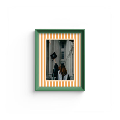 Medium Stripes Photo Mount - mount for picture frame for graduation certificates - green frame - wall hanging - Coeur et Maman
