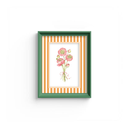 Medium Stripes Photo Mount - mount for picture frame for graduation certificates - green frame - wall hanging - Coeur et Maman