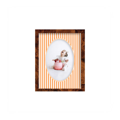 Small Stripes Photo Mount - custom photo mat for framing -burlwood frame - wall hanging - Coeur et Maman