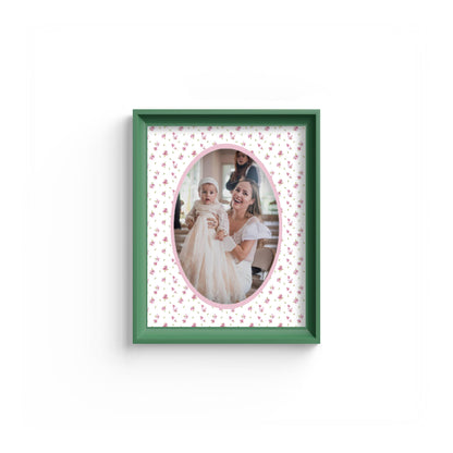 Floral Photo Mount - mount for picture frame - green frame - wall hanging - Coeur et Maman