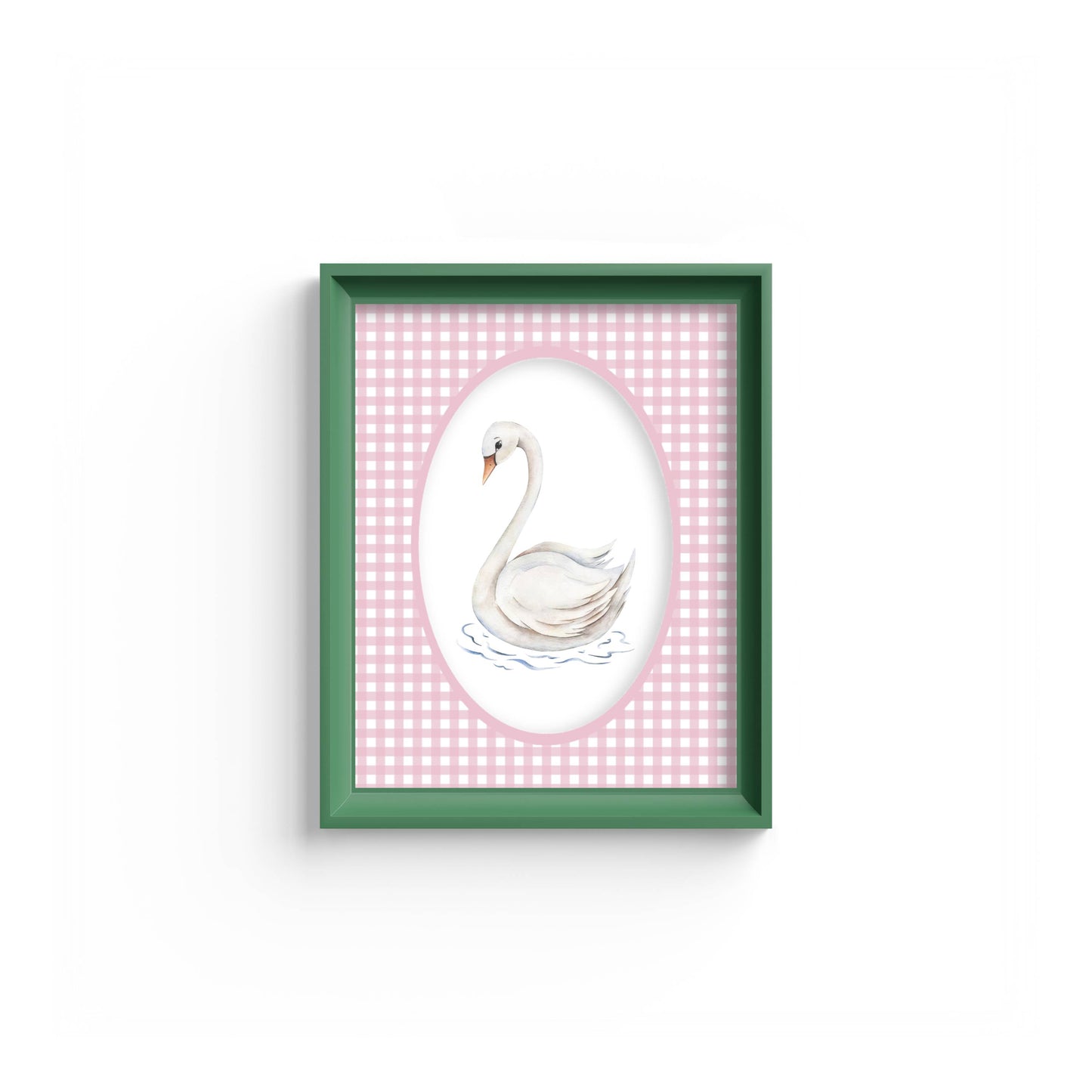 Gingham Photo Mount - mount for picture frame for christening photos -modern christenings gifts -green frame - wall hanging - Coeur et Maman