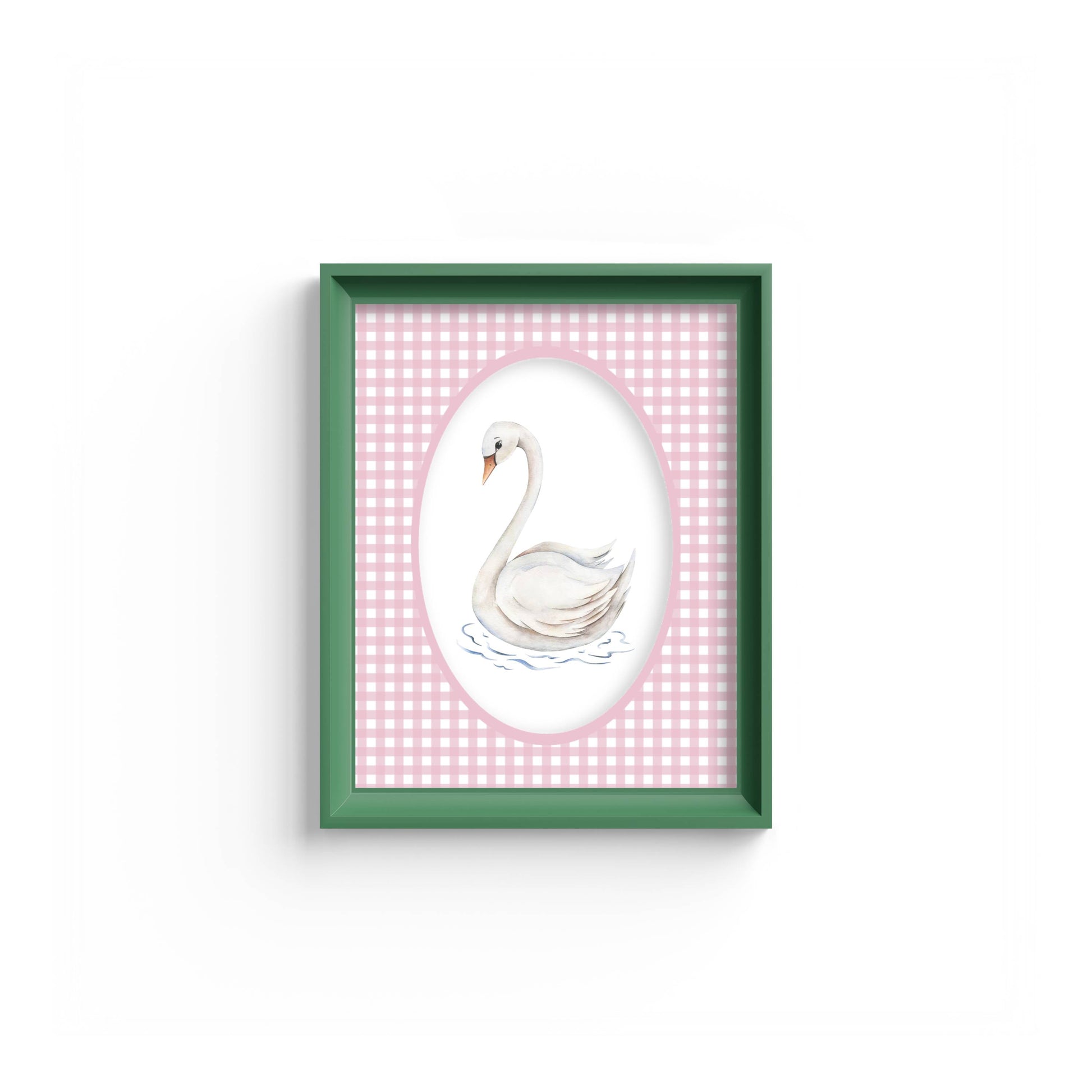 Gingham Photo Mount - mount for picture frame for christening photos -modern christenings gifts -green frame - wall hanging - Coeur et Maman