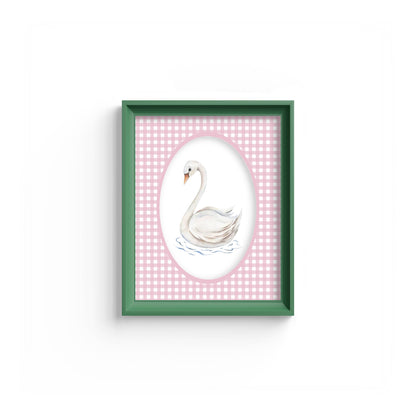Gingham Photo Mount - mount for picture frame for christening photos -modern christenings gifts -green frame - wall hanging - Coeur et Maman