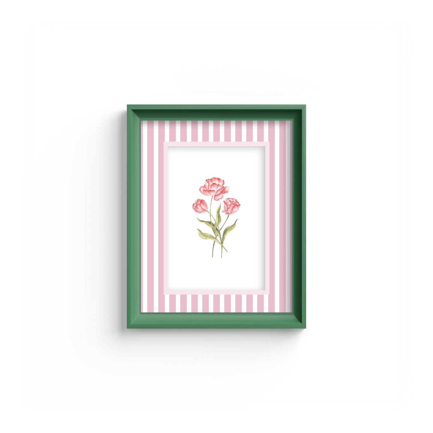 Medium Stripes Photo Mount - mount for picture frame - green frame - wall hanging - Coeur et Maman