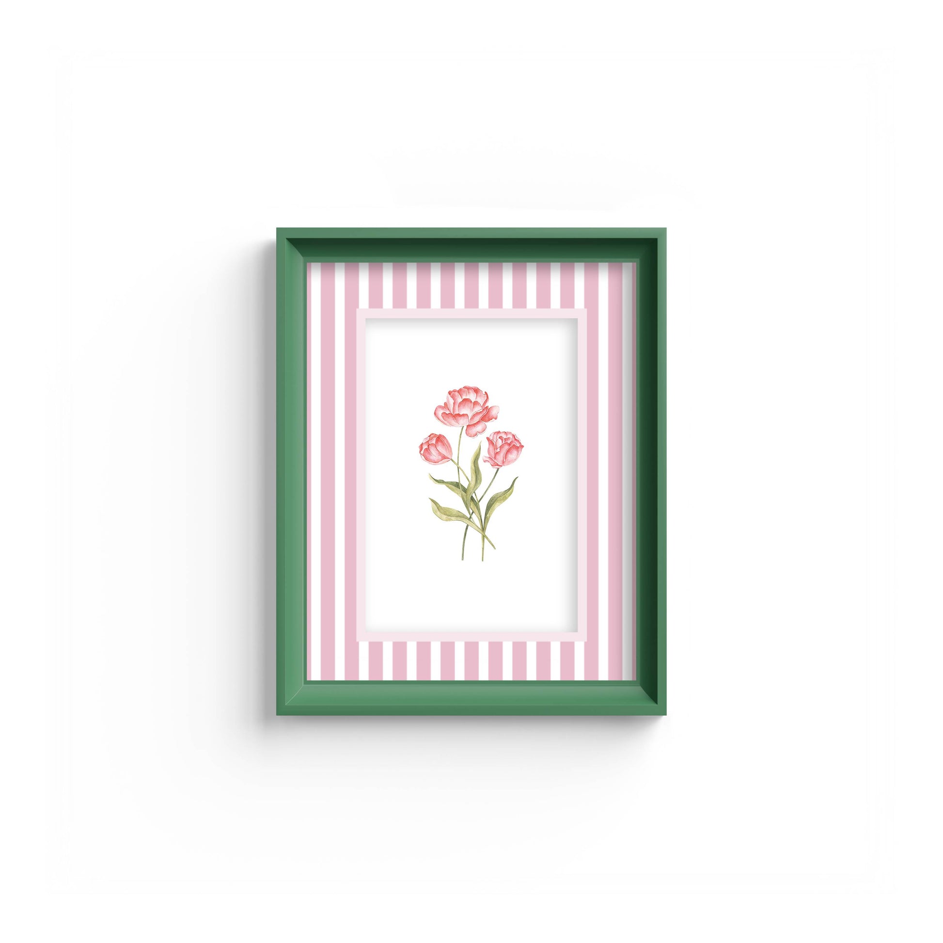 Medium Stripes Photo Mount - mount for picture frame - green frame - wall hanging - Coeur et Maman