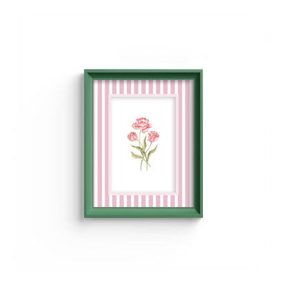 Medium Stripes Photo Mount - mount for picture frame - green frame - wall hanging - Coeur et Maman