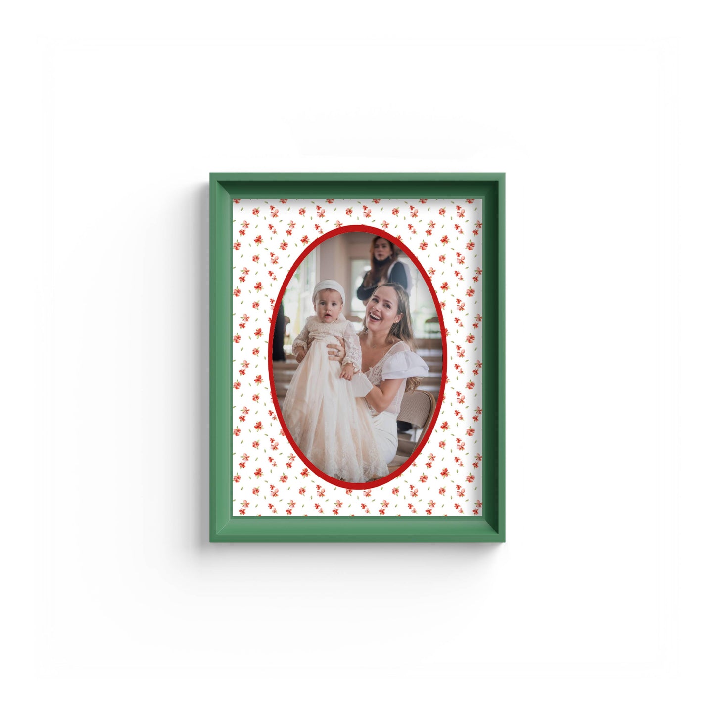 Floral Photo Mount - mount for picture frame - green frame - wall hanging - Coeur et Maman