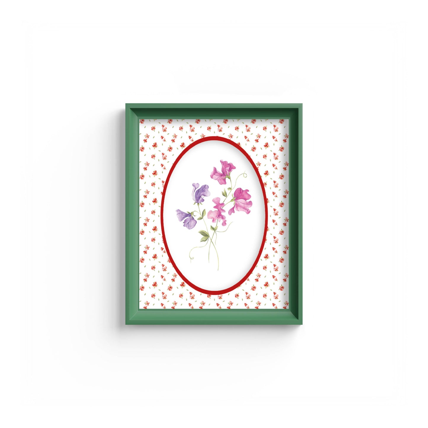 Floral Photo Mount - mount for picture frame - green frame - wall hanging - Coeur et Maman