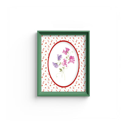Floral Photo Mount - mount for picture frame - green frame - wall hanging - Coeur et Maman