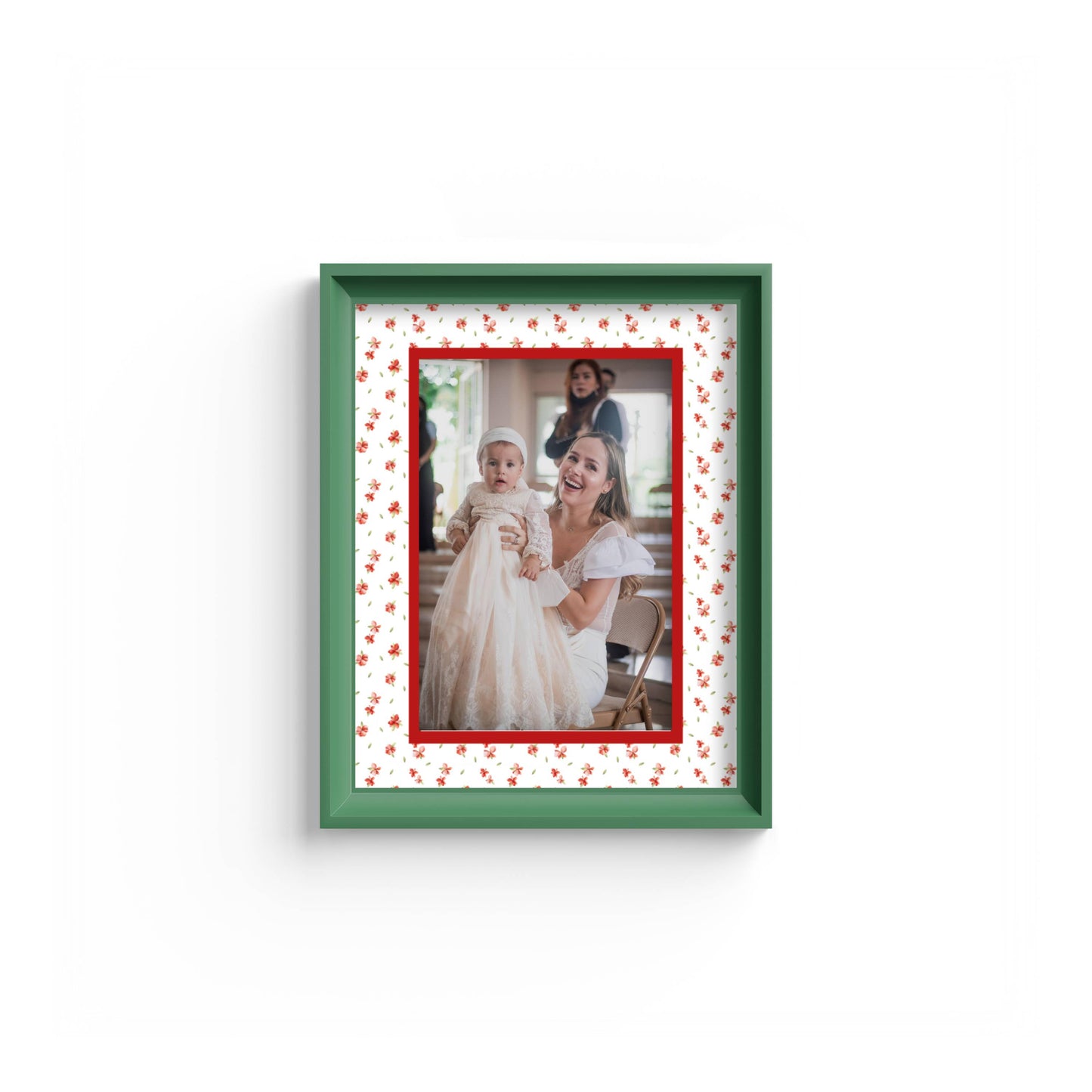 Floral Photo Mount - mount for picture frame - green frame - wall hanging - Coeur et Maman