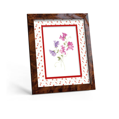 Floral Photo Mount - custom photo mat for framing -burlwood frame - wall hanging - Coeur et Maman