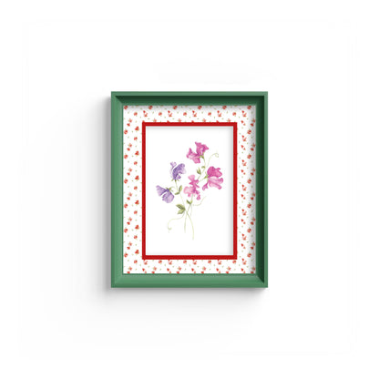 Floral Photo Mount - mount for picture frame - green frame - wall hanging - Coeur et Maman