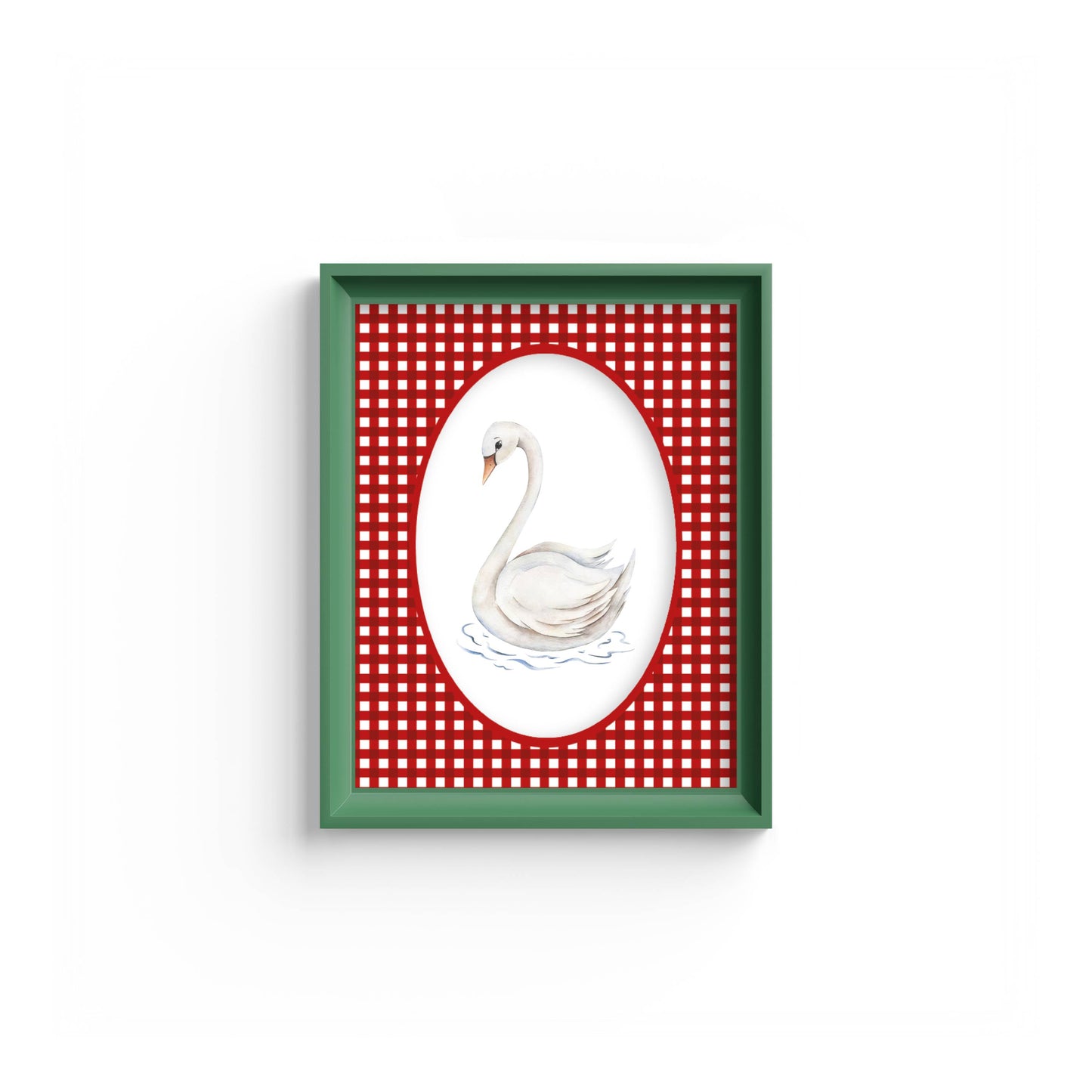 Gingham Photo Mount - mount for picture frame - green frame - wall hanging - Coeur et Maman
