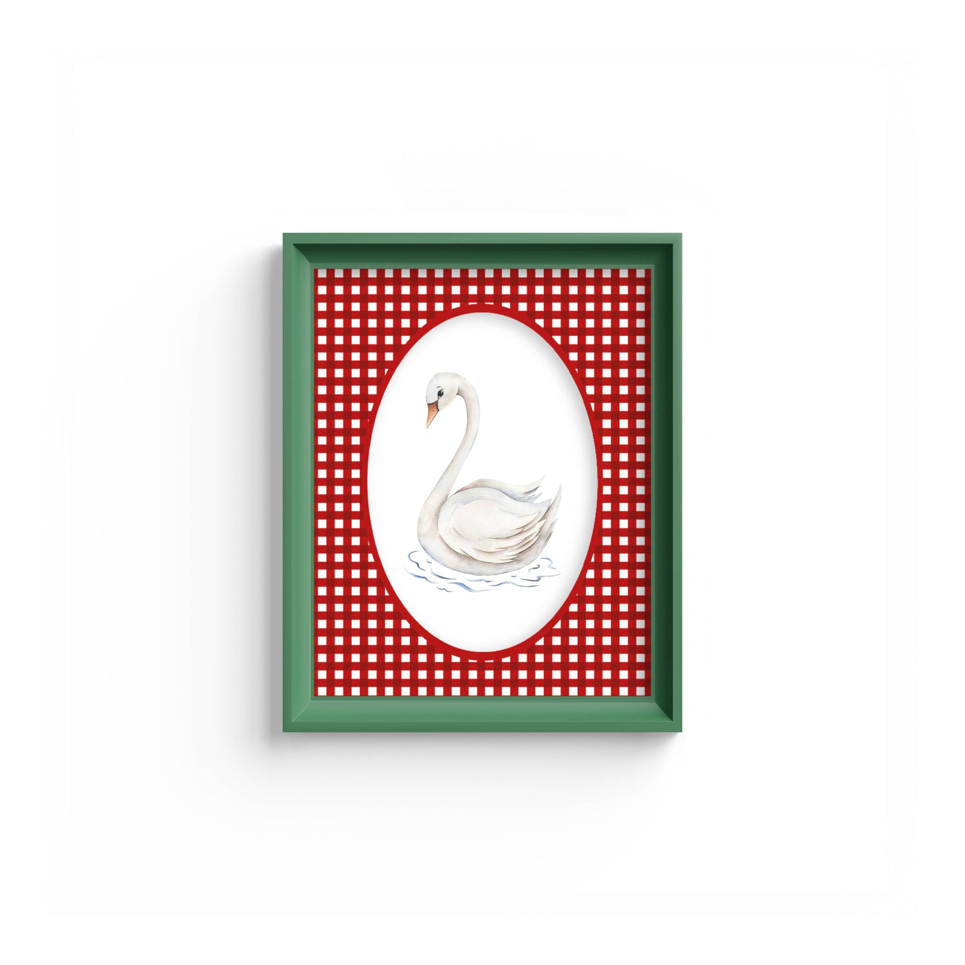 Gingham Photo Mount - mount for picture frame - green frame - wall hanging - Coeur et Maman