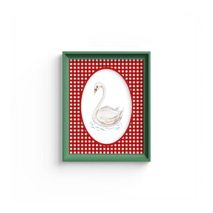 Gingham Photo Mount - mount for picture frame - green frame - wall hanging - Coeur et Maman