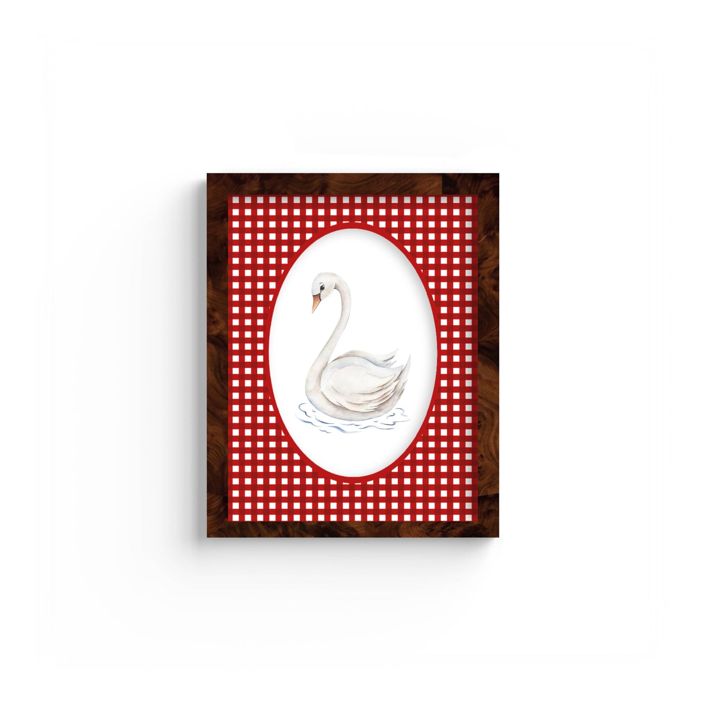 Gingham Photo Mount - custom photo mat for framing -burlwood frame - wall hanging - Coeur et Maman