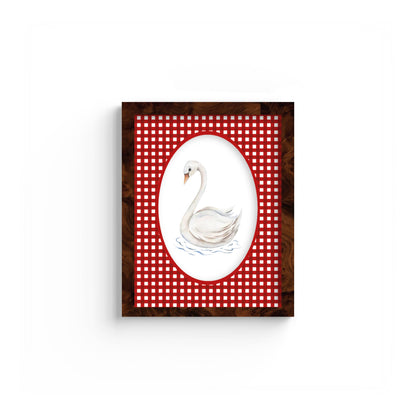 Gingham Photo Mount - custom photo mat for framing -burlwood frame - wall hanging - Coeur et Maman