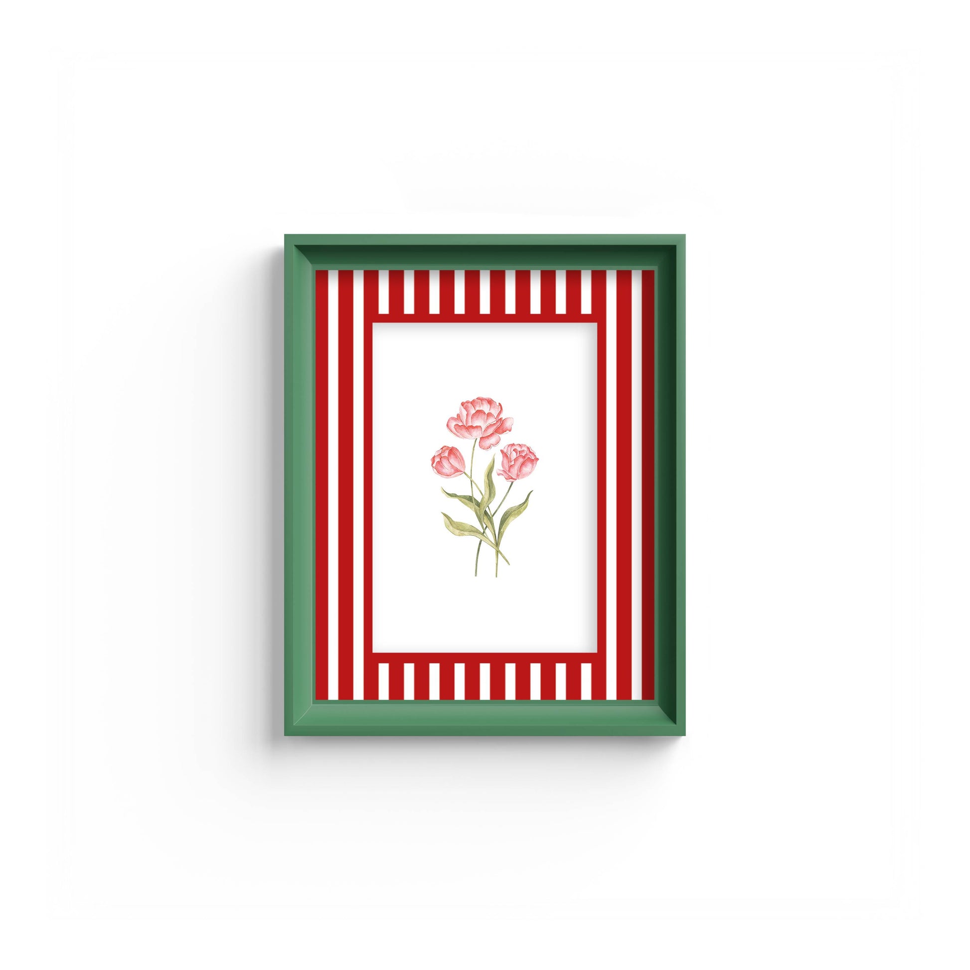 Medium Stripes Photo Mount - mount for picture frame for graduation certificates - green frame - wall hanging - Coeur et Maman