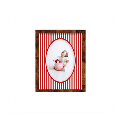 Small Stripes Photo Mount - custom photo mat for framing -burlwood frame - wall hanging - Coeur et Maman