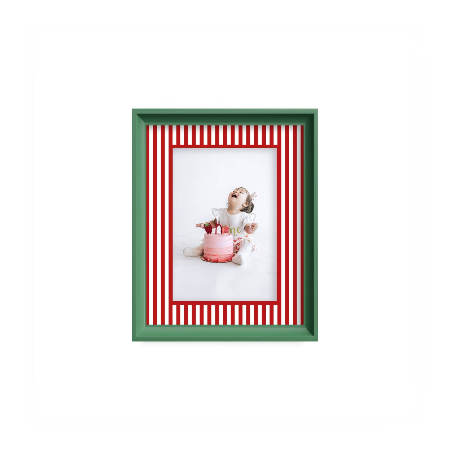 Small Stripes Photo Mount - mount for picture frame - green frame - wall hanging - Coeur et Maman