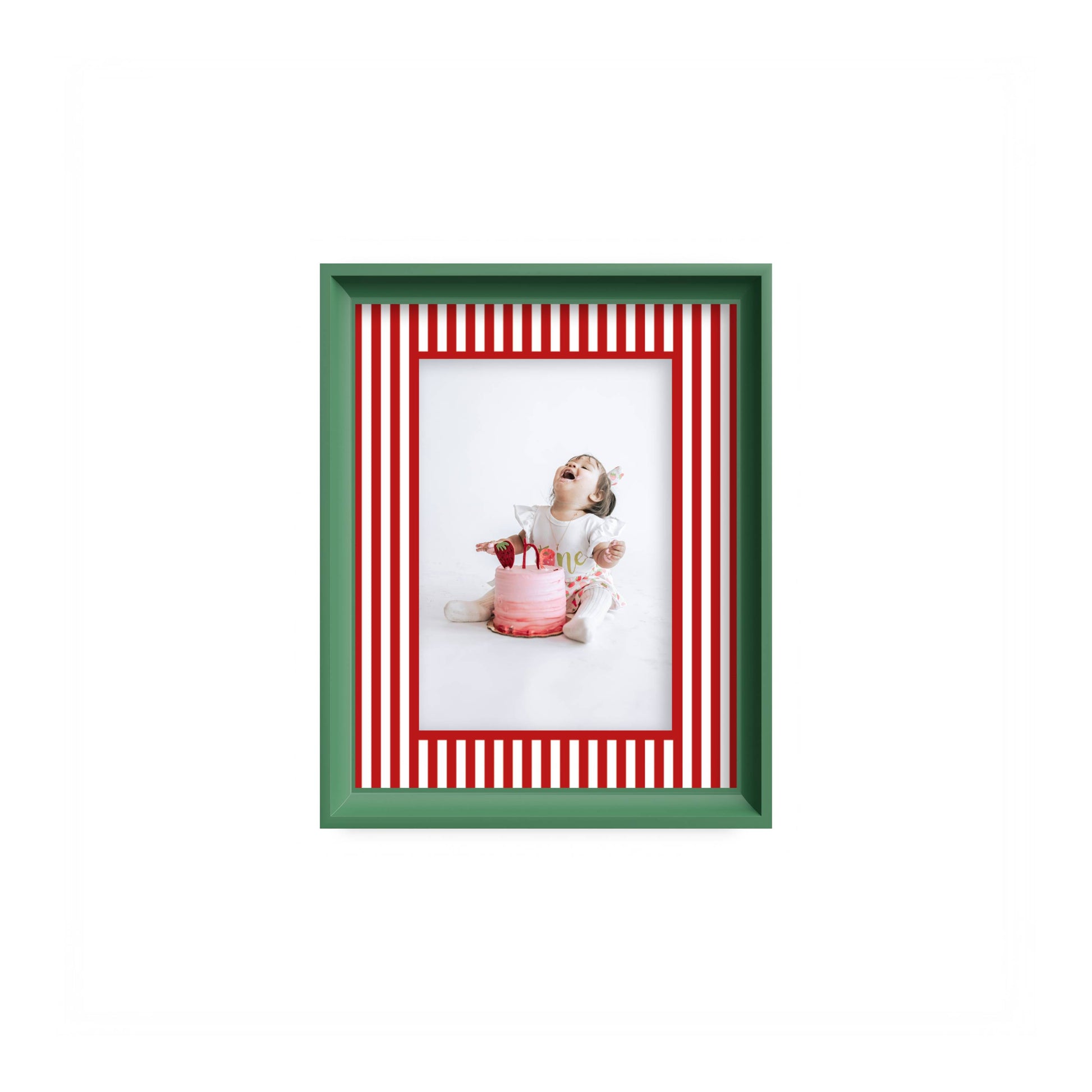 Small Stripes Photo Mount - mount for picture frame - green frame - wall hanging - Coeur et Maman