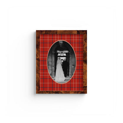 Tartan Photo Mount - custom photo mat for framing -burlwood frame - wall hanging - Coeur et Maman