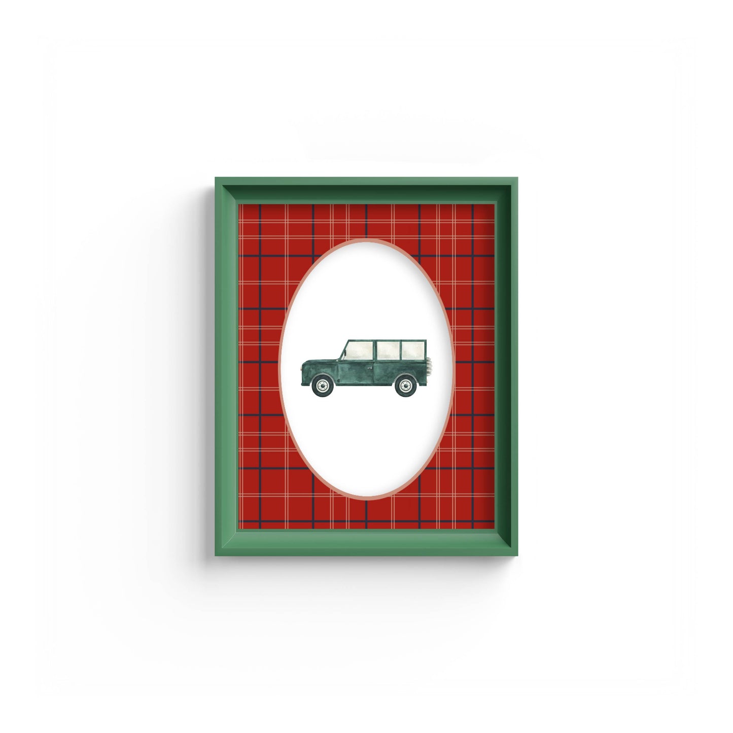 Tartan Photo Mount - mount for picture frame - green frame - wall hanging - Coeur et Maman