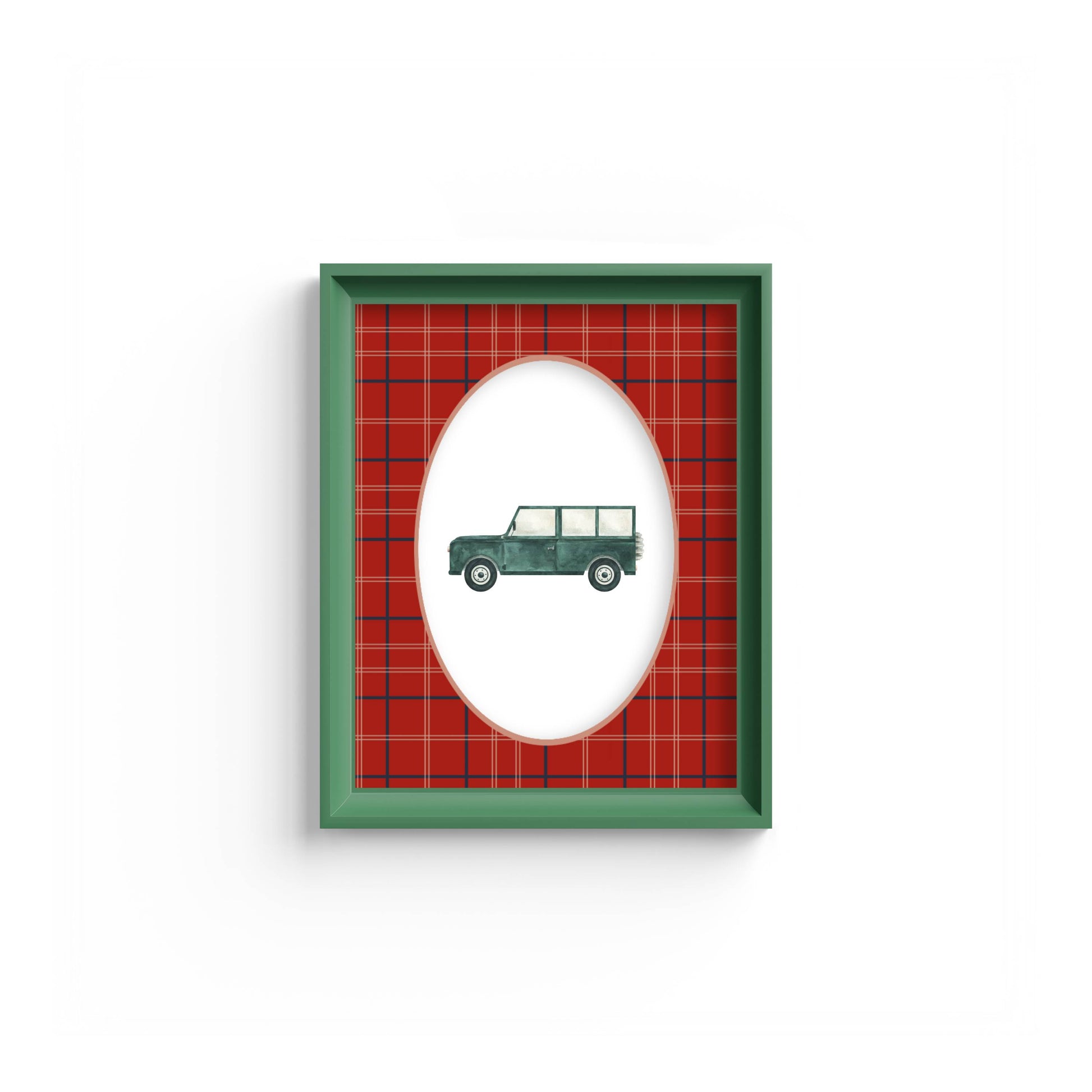 Tartan Photo Mount - mount for picture frame - green frame - wall hanging - Coeur et Maman