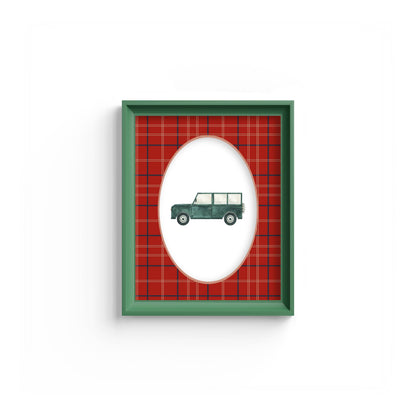 Tartan Photo Mount - mount for picture frame - green frame - wall hanging - Coeur et Maman