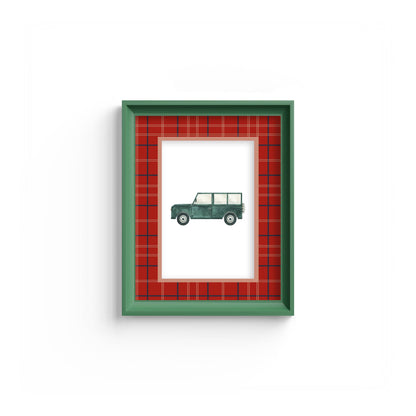 Tartan Photo Mount - mount for picture frame - green frame - wall hanging - Coeur et Maman