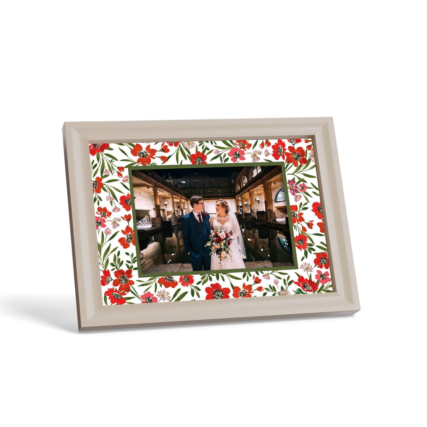 Scarlet Reverie Photo Mount - custom photo mat for framing - cream frame - surface leaning - Coeur et Maman