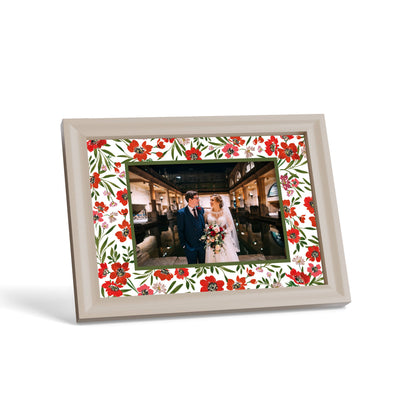 Scarlet Reverie Photo Mount - custom photo mat for framing - cream frame - surface leaning - Coeur et Maman
