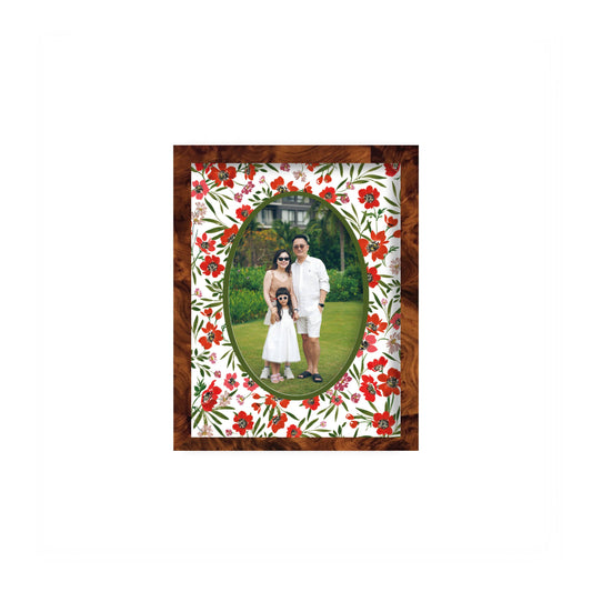 Scarlet Reverie Photo Mount - custom photo mat for framing -burlwood frame - wall hanging - Coeur et Maman